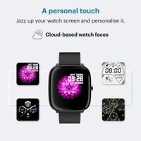 Noise ColorFit Qube SpO2 Charcoal Black Smartwatch - 1.4" inches Full Touch HD, Black, Pink